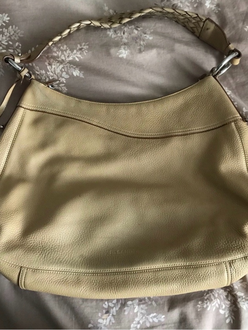 Jil Sander Leather Shoulder Hobo Bag in Light Beige